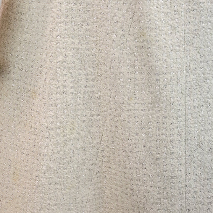 Chanel Spring 2001 Ivory/Metallic Silver Pearl Tweed Suit Jacket & Skirt