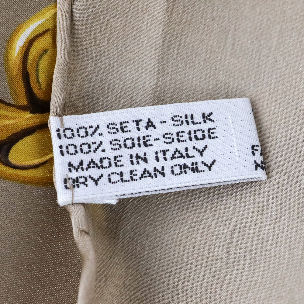 Chanel Taupe CC Chainlink Print Silk Scarf