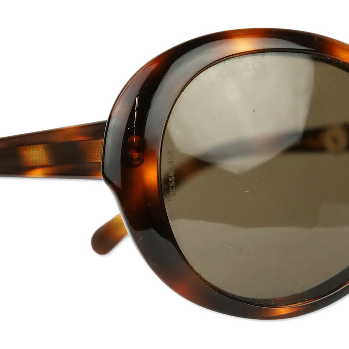 Chanel Tortoise Shell Acetate Oversized Round Sunglasses