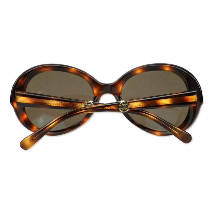 Chanel Tortoise Shell Acetate Oversized Round Sunglasses