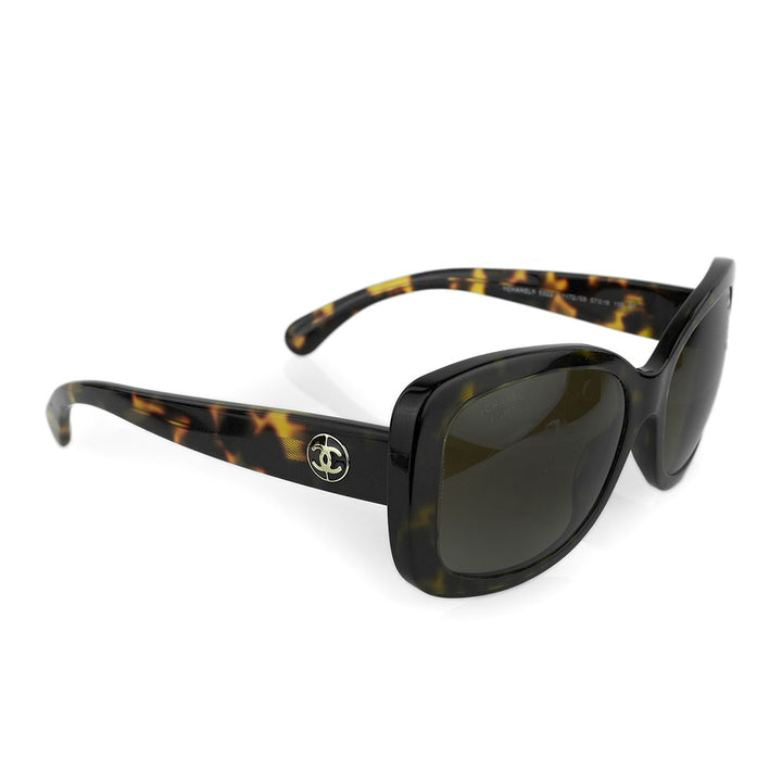 Chanel Tortoise Square Frame Sunglasses