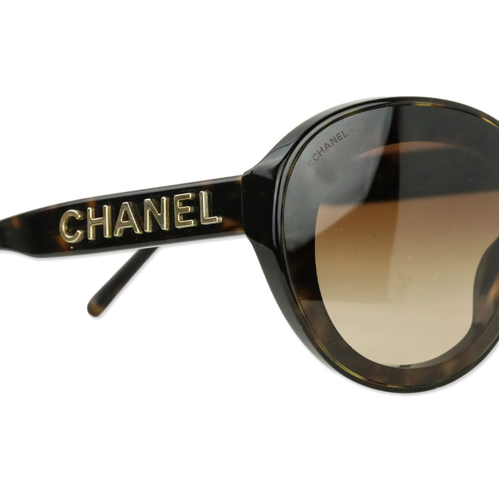 Chanel Tortoiseshell Gold Shield Sunglasses