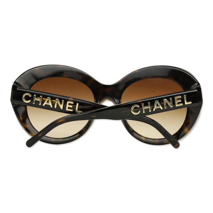 Chanel Tortoiseshell Gold Shield Sunglasses