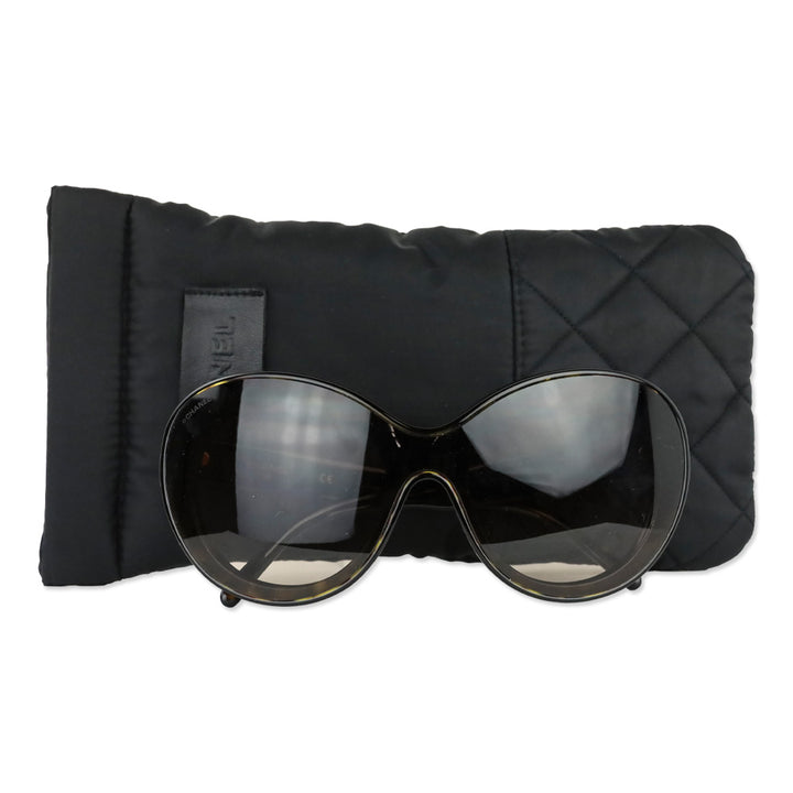 Chanel Tortoiseshell Gold Shield Sunglasses