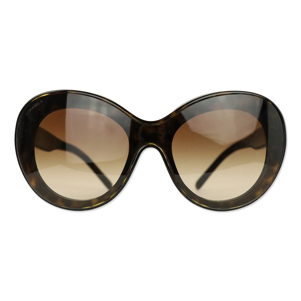 Chanel Tortoiseshell Gold Shield Sunglasses