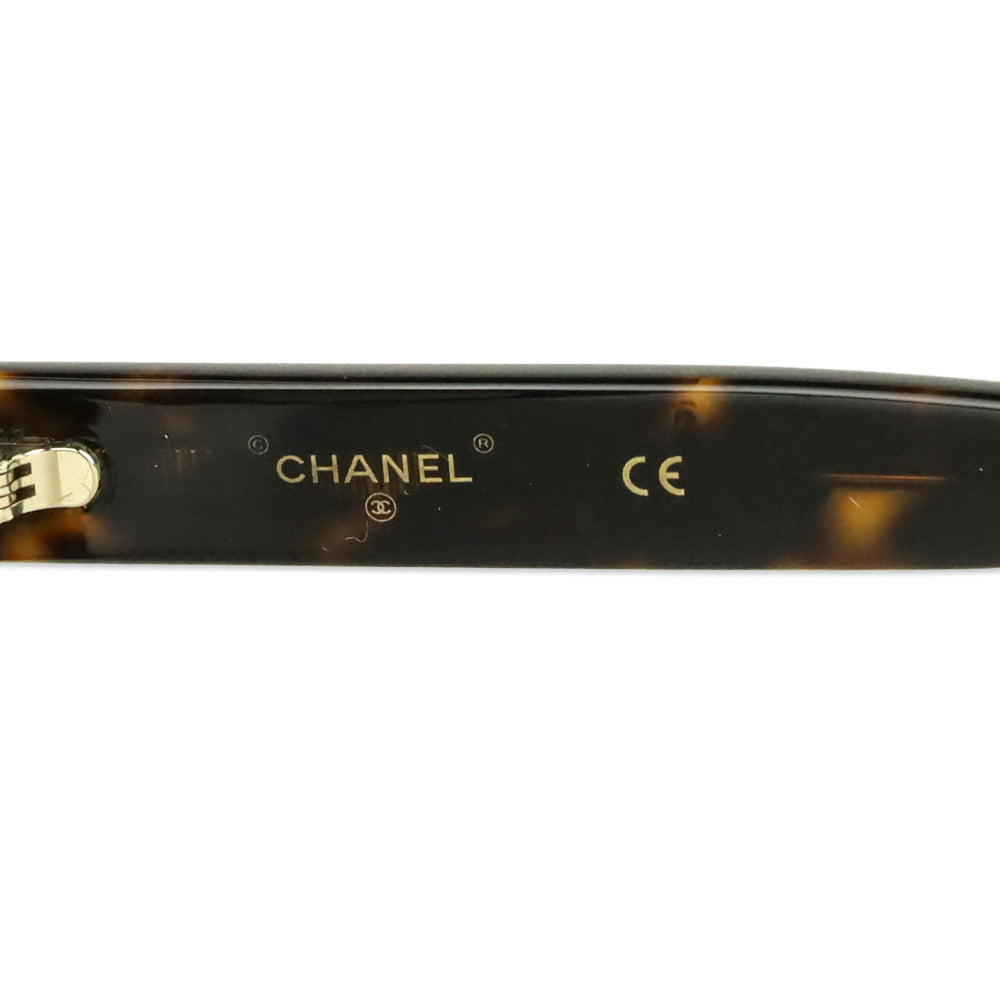 Chanel Tortoiseshell Gold Shield Sunglasses