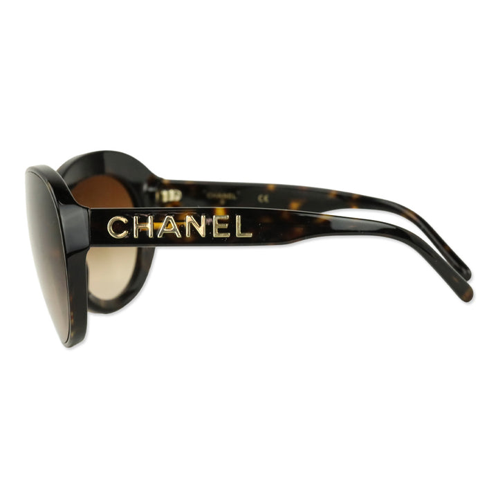 Chanel Tortoiseshell Gold Shield Sunglasses