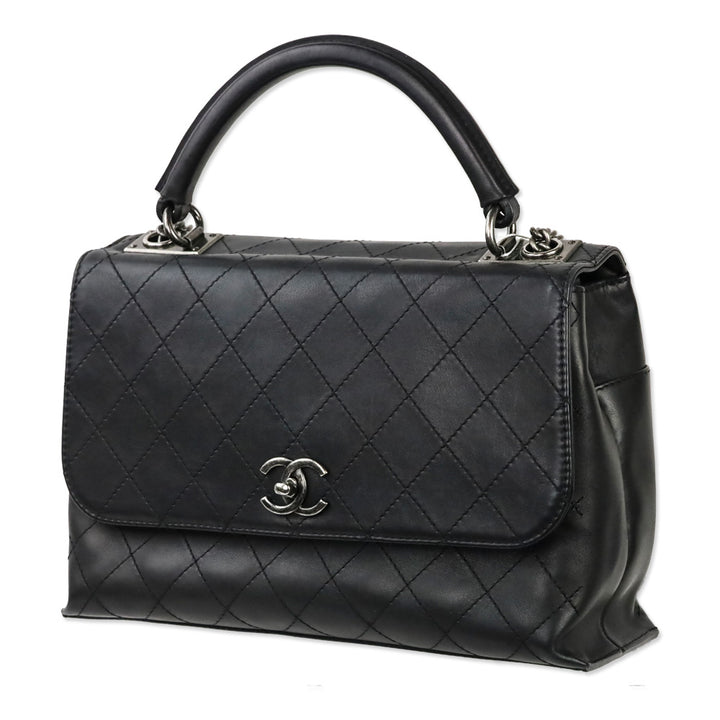 Chanel Urban Luxury Black Quilted Leather Handle Bag