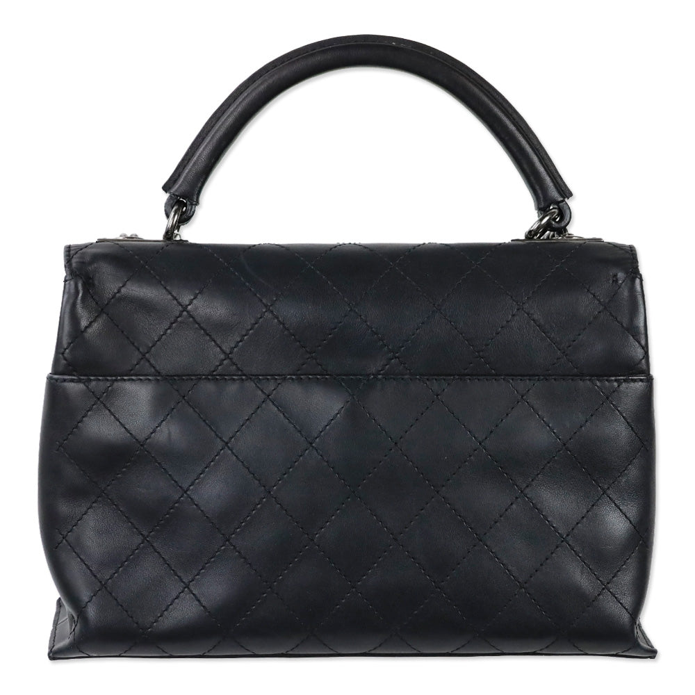 Chanel Urban Luxury Black Quilted Leather Handle Bag