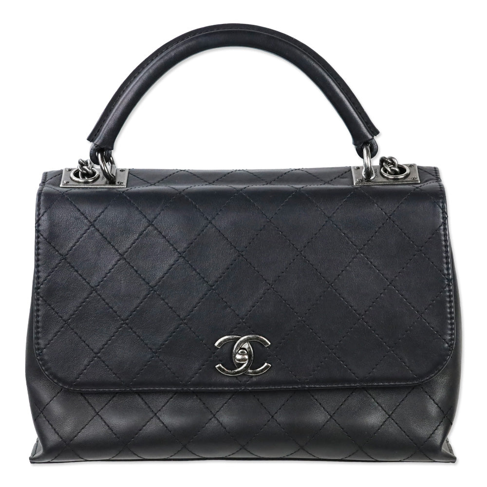 Chanel Urban Luxury Black Quilted Leather Handle Bag