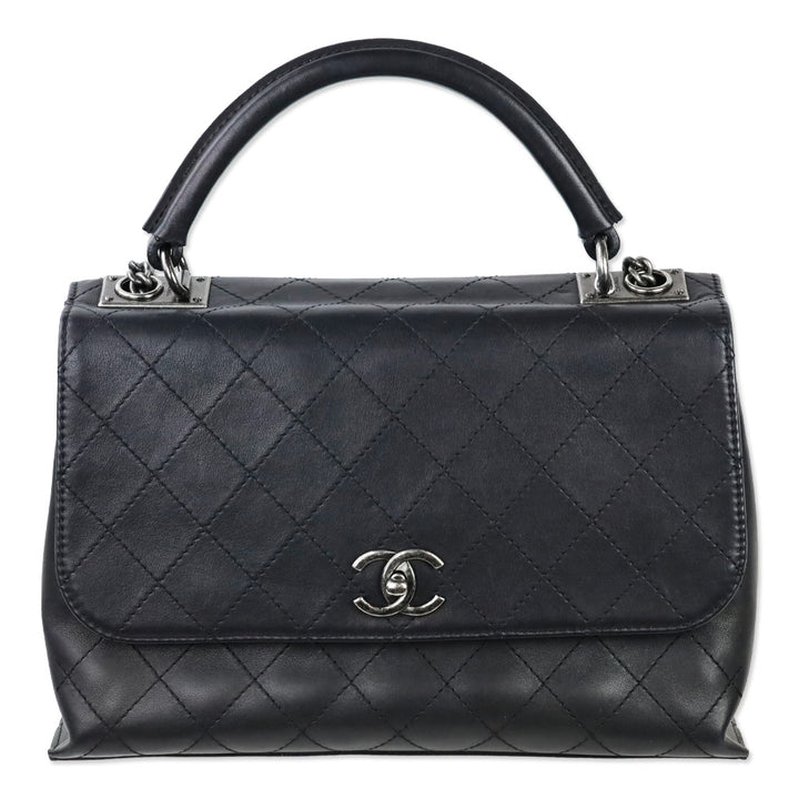 Chanel Urban Luxury Black Quilted Leather Handle Bag