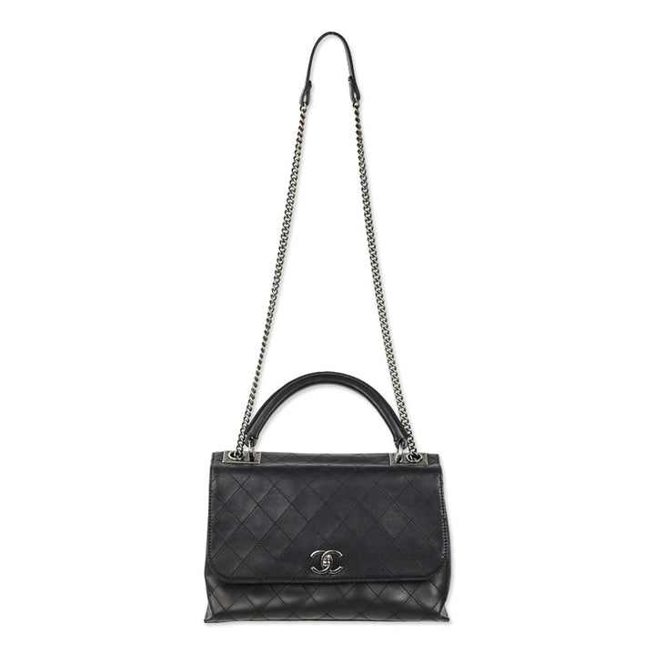 Chanel Urban Luxury Black Quilted Leather Handle Bag