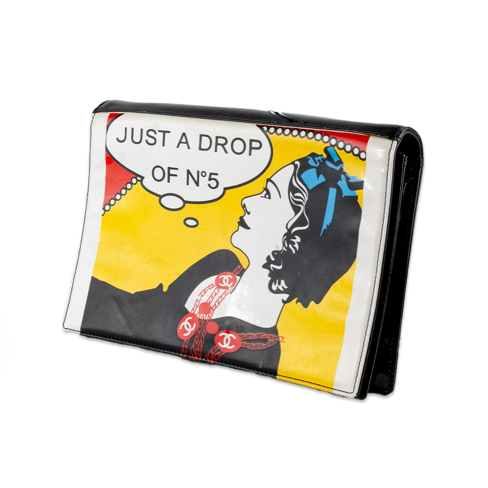 Chanel Vintage Mademoiselle Leather Comic Clutch