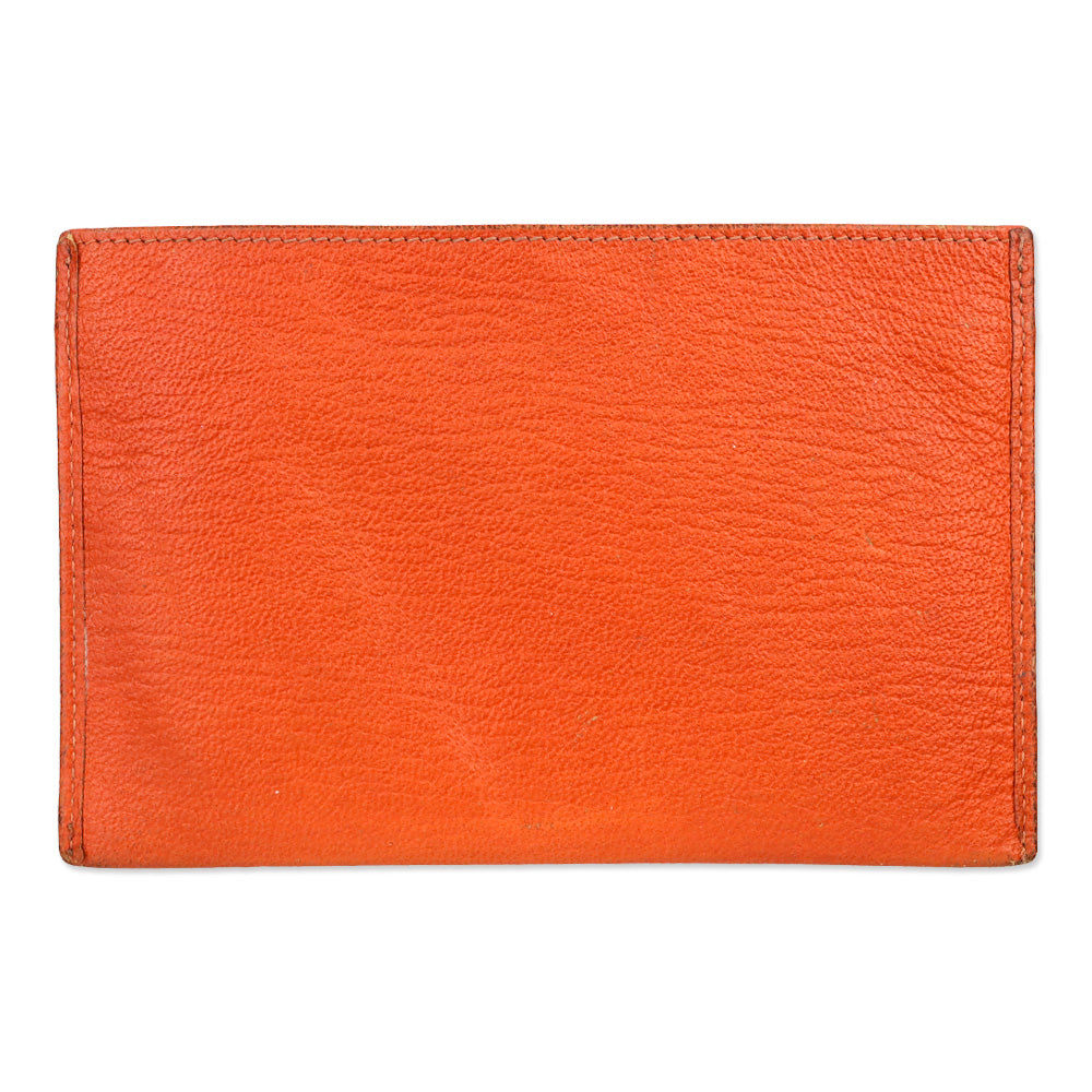 Chanel Vintage Orange Leather Card Holder