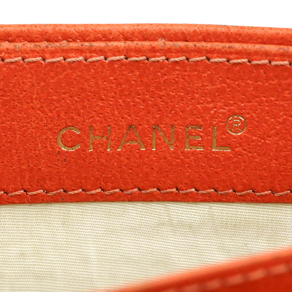 Chanel Vintage Orange Leather Card Holder