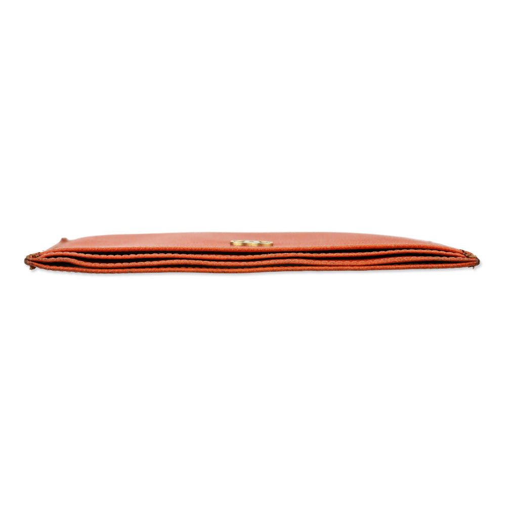 Chanel Vintage Orange Leather Card Holder