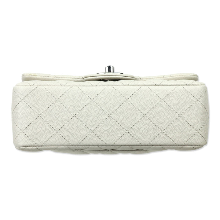 Chanel White Cavier Quilted Leather Mini Flapbag