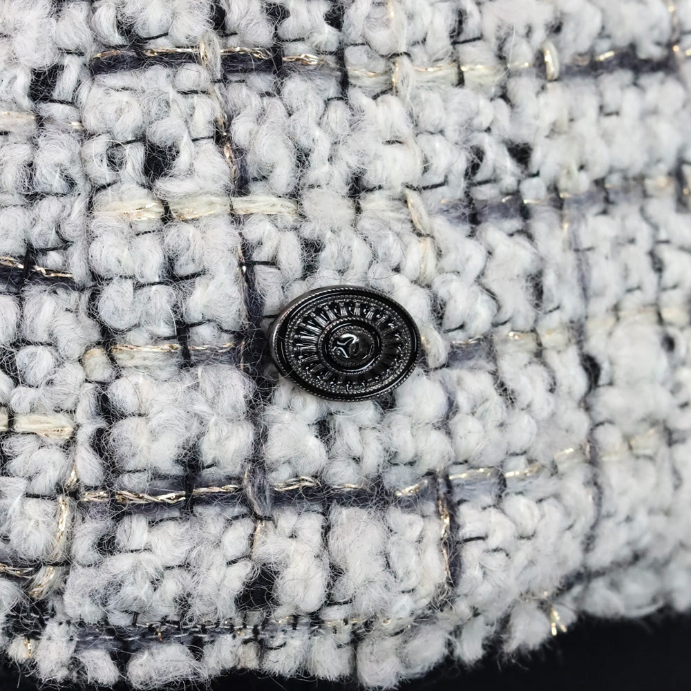 Chanel White Tweed Sleeveless Bustier Top