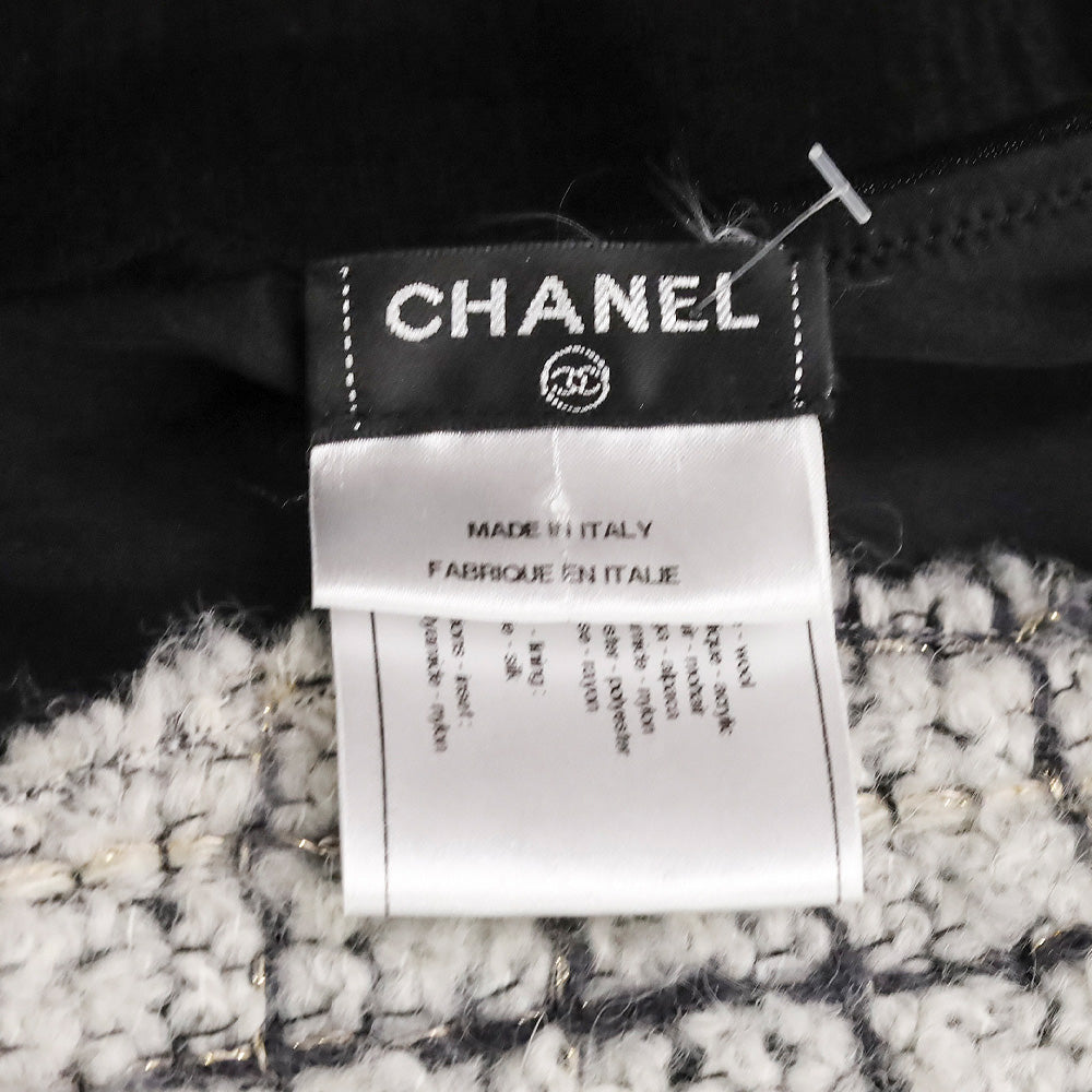 Chanel White Tweed Sleeveless Bustier Top