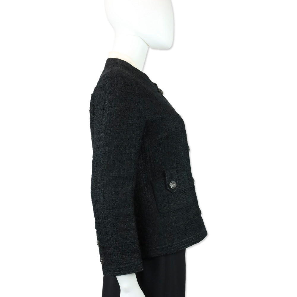 Chanel 2016 Cruise Paris-Seoul Fantasy Black Tweed Blazer