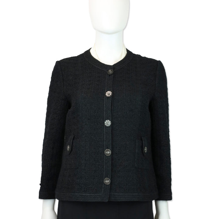 Chanel 2016 Cruise Paris-Seoul Fantasy Black Tweed Blazer