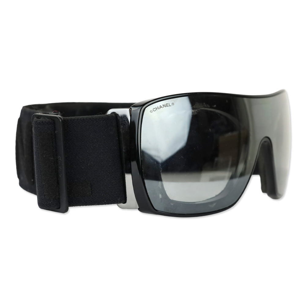 Chanel 2018 Black Technical Shield Ski Goggles
