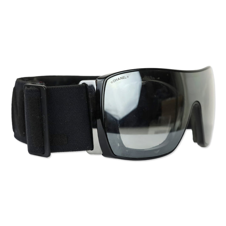 Chanel 2018 Black Technical Shield Ski Goggles