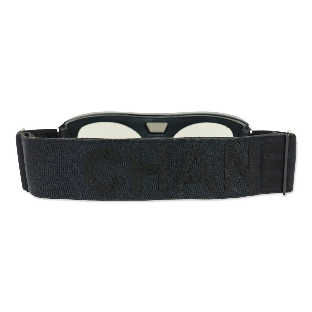 Chanel 2018 Black Technical Shield Ski Goggles