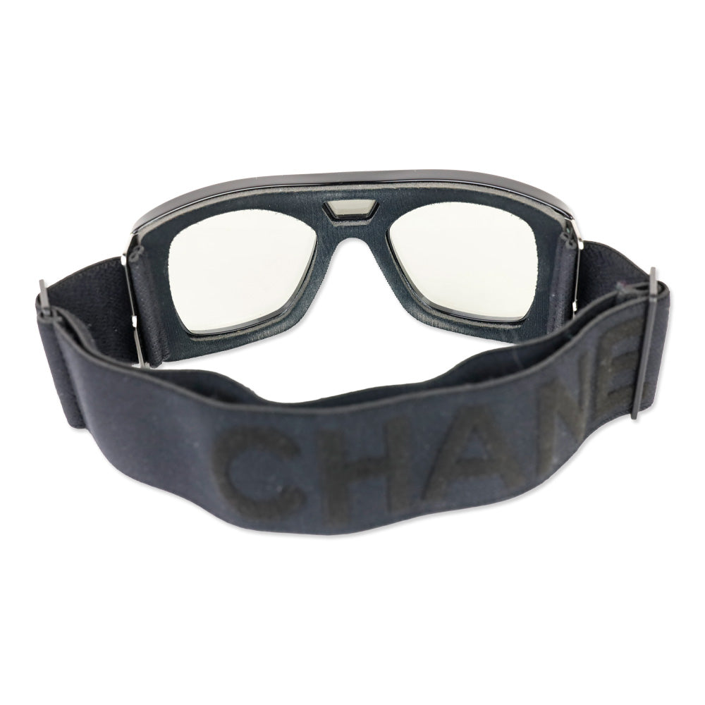 Chanel 2018 Black Technical Shield Ski Goggles