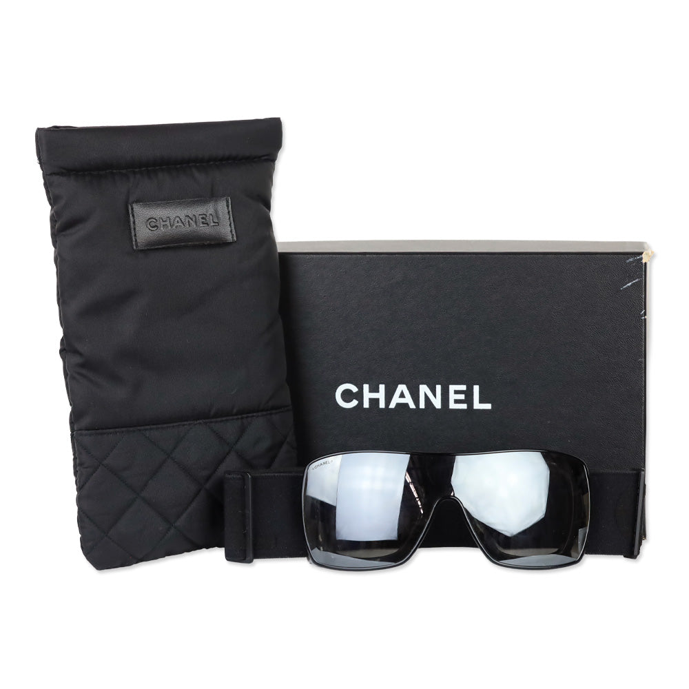 Chanel 2018 Black Technical Shield Ski Goggles