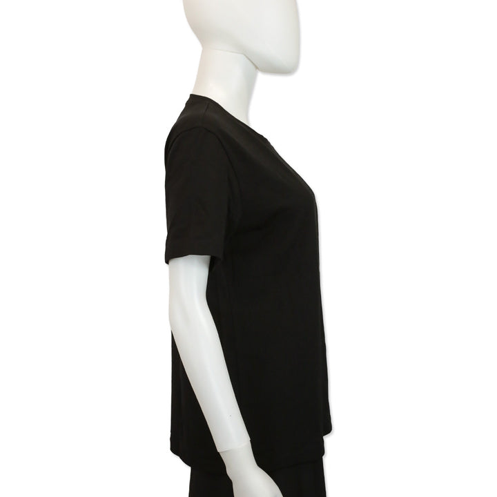 Chanel Black Cotton Rhinestone CC Logo T-Shirt