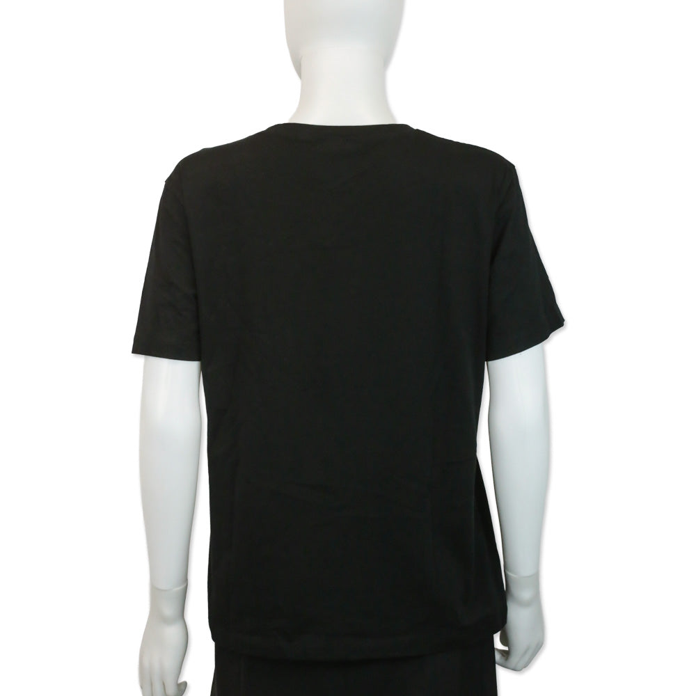 Chanel Black Cotton Rhinestone CC Logo T-Shirt