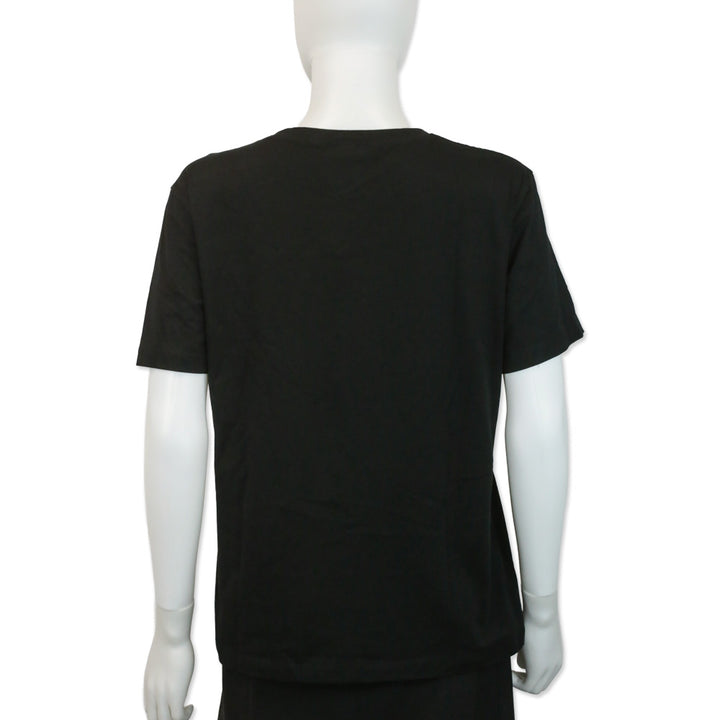 Chanel Black Cotton Rhinestone CC Logo T-Shirt