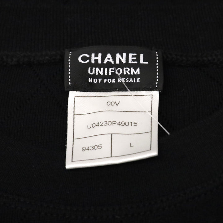 Chanel Black Diamond Quilted Cotton Long Sleeve Top