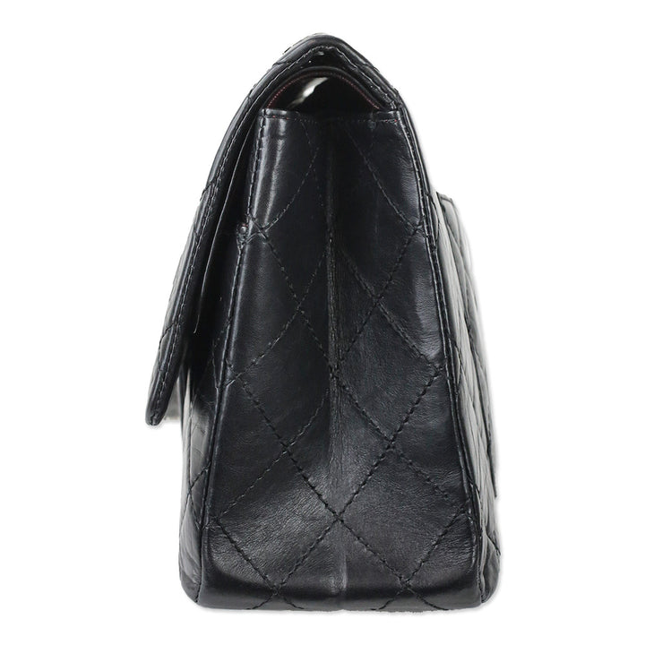 Chanel Black Quilted Aged Calfskin Leather Reissue 2.55 Double Flap Bag
