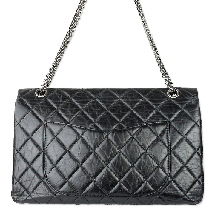 Chanel Black Quilted Aged Calfskin Leather Reissue 2.55 Double Flap Bag