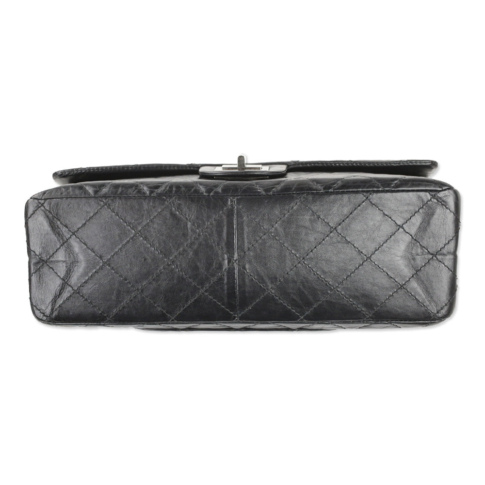 Chanel Black Quilted Aged Calfskin Leather Reissue 2.55 Double Flap Bag