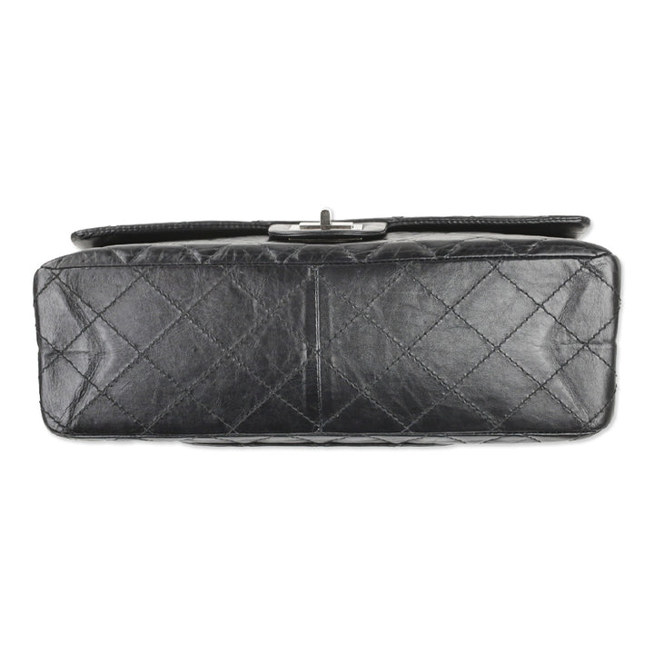 Chanel Black Quilted Aged Calfskin Leather Reissue 2.55 Double Flap Bag