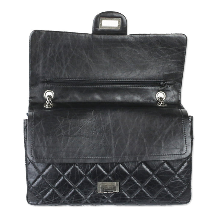 Chanel Black Quilted Aged Calfskin Leather Reissue 2.55 Double Flap Bag