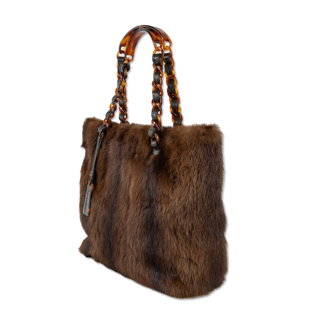 Chanel Brown Mink Fur Tote