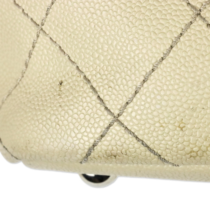 Chanel Cream Quilted Caviar Leather Fever Tote