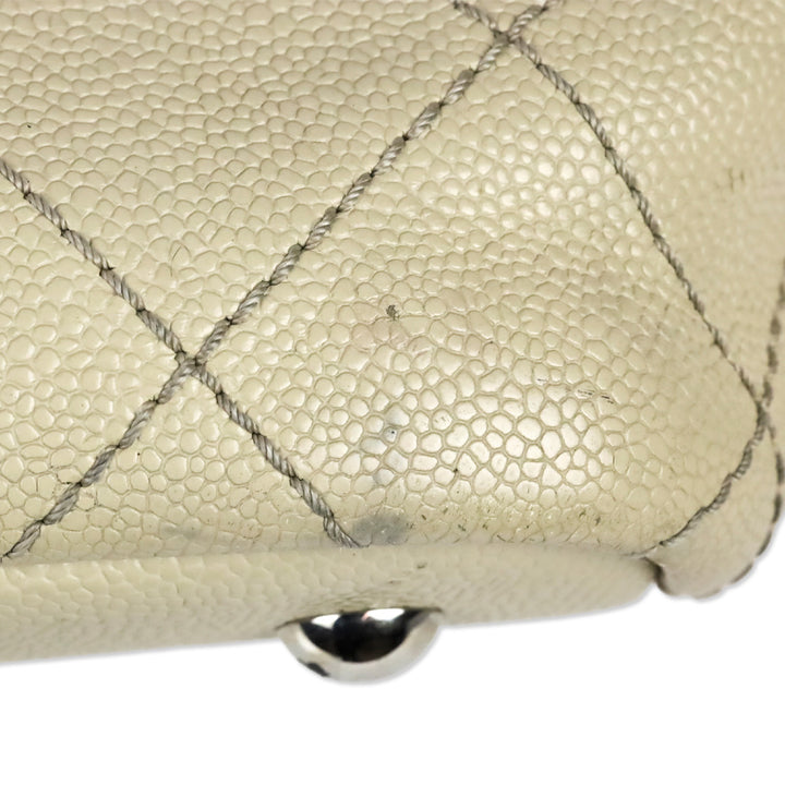 Chanel Cream Quilted Caviar Leather Fever Tote