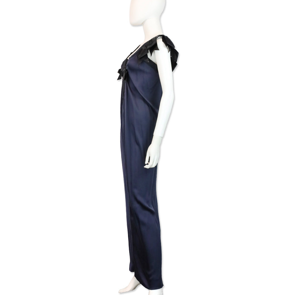 Chanel Cruise 2009 Navy Blue/Black Silk Bow Dress