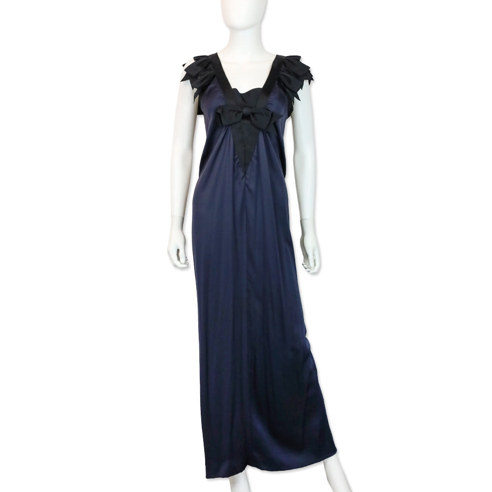 Chanel Cruise 2009 Navy Blue/Black Silk Bow Dress