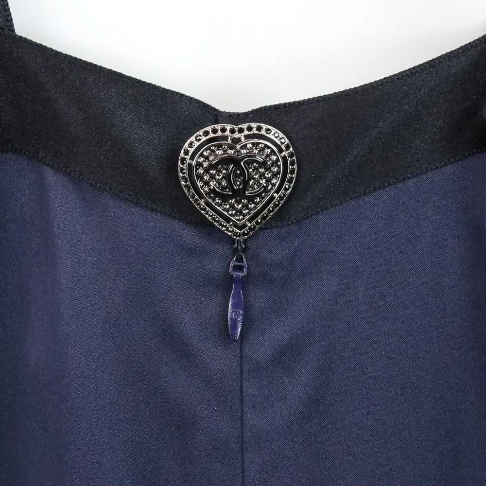 Chanel Cruise 2009 Navy Blue/Black Silk Bow Dress