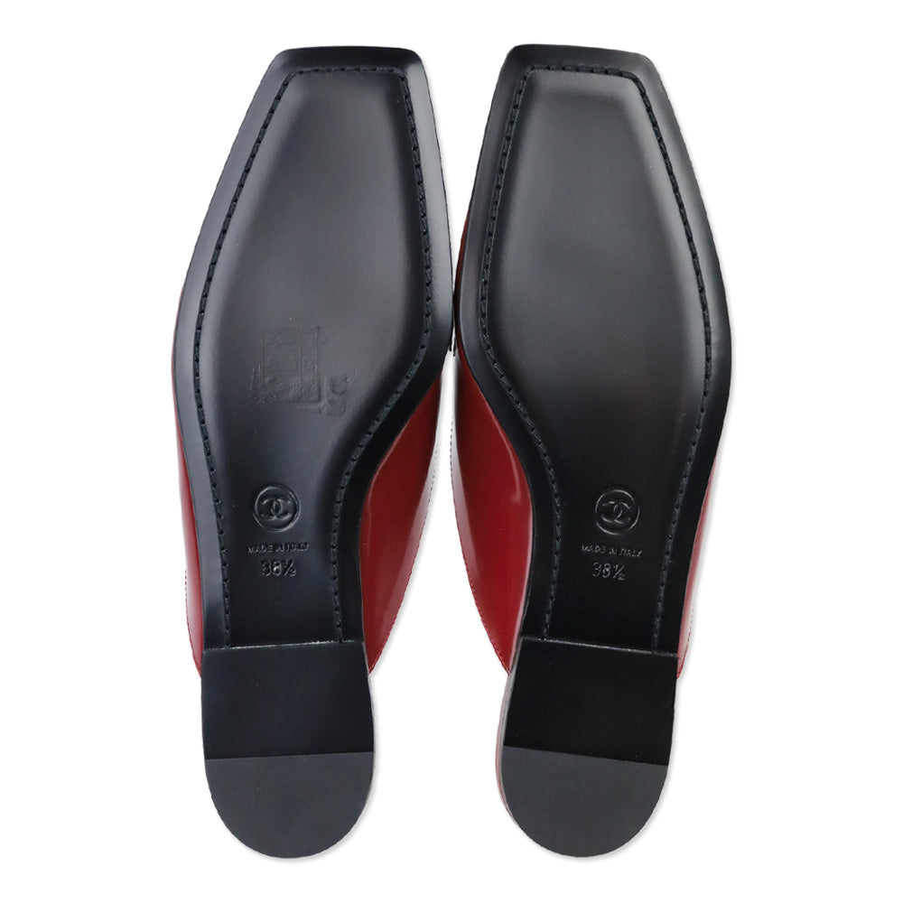 Chanel FW 2026 Burgundy Shiny Calfskin Mules