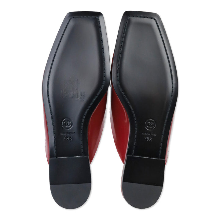 Chanel FW 2026 Burgundy Shiny Calfskin Mules