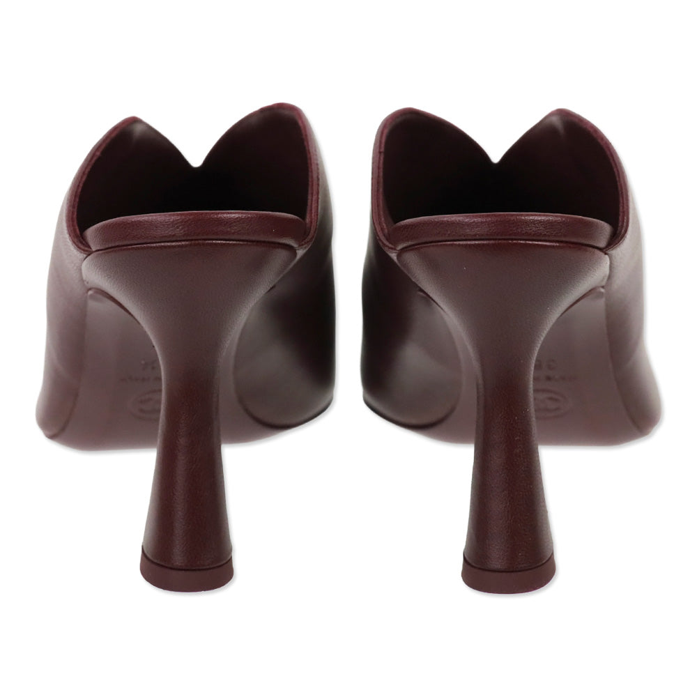 Chanel FW 2026 Dark Burgundy & Light Green Lambskin Mules