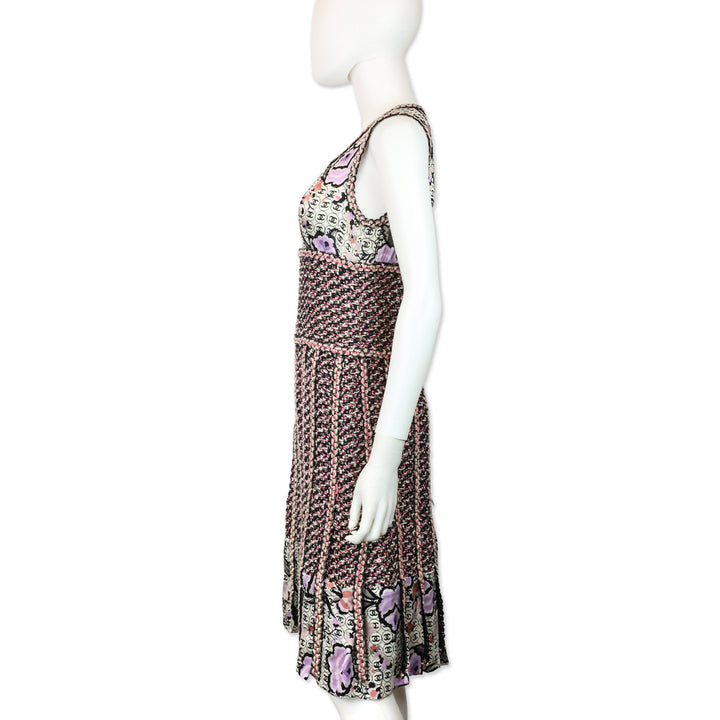 Chanel S/S 2004 CC Logo Tweed Sleeveless Midi Dress