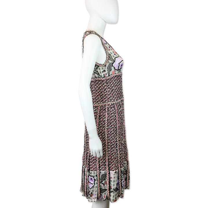 Chanel S/S 2004 CC Logo Tweed Sleeveless Midi Dress